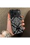 For iPhone 18 Pro Compatible Silicone Edge Hard Back Case Vintage Patterned Lover Couple Phone Case - 3