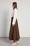 Women's Brown Buttoned High Waist Long Skirt 31033 - 6