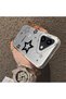 iPhone 17 Compatible Silicone Edge Hard Back Anti-Fall Phone Case Stars Patterned - 3