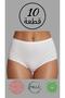 Set of 30 Nilla "Elegant Comfort" Women's 100% Cotton Heart Patterned High Waist White Shorts Panties - 3
