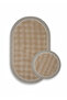 Premium Non-Slip Base Plush Bath Mat Set with Jute Edge Detail, 2-Piece Oval Round 100X60 60X60 - 4