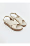 Beige Cross-Strapped Women's Sandals