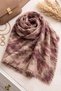 Soft Natural Tones Tropical Print Linen Look Square Shawl - Tropical Print Scarf Foulard - 4