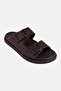 Men Adjustable Slip On Arabic Sandals, Dark Brown