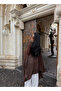 Coffee Vorteks Knitwear Poncho - 3