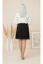 Women's Plus Size Skirt with Pleated Detail at the Hem Stretchy Back Zipper Skirt 26080 - 7