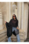 Black Vorteks Knitwear Poncho - 3