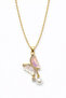 Stainless Steel Pink Butterfly Necklace
