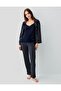 Women's Buttoned Short Sleeve Boxed Pajama Set – 50% Cotton 50% Modal, Striped Pattern - 2