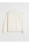 Lcw Kids Ecru Crew Neck Bow Detail Girls' Sweatshirt and Sweatpants - 4