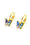 Butterfly Design Zircon Stone Clip-On Earrings for Pierced Ears - 2