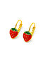Heart Cherry Strawberry Ladybug Design Clip on Earrings for Pierced Ears - 2