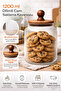 1200 ml Acacia Lid Sectioned Glass Jar – Stylish Ribbed Design, Airtight Storage Container - 5