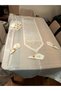 Tablecloth Tableware Set, Cream Color, Lace Piece Shantuk Satin Linen We Are at Dinner Set, 18 Pieces - 3