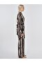 Waist Detailed Viscose Two-Piece Suit Dark Brown - 5