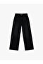 High Waist Cotton Buttoned Wide Leg Denim Trousers - Wide Leg Jeans - 4
