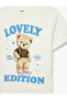 Teddy Bear Printed Ecru Girl's T-Shirt 6Skg10410Ak - 3