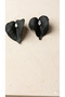 Anthurium Black Flower Shaped Polymer Clay Earrings with Stone Detail – Handmade Elegant Design - 3