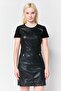 Women Plain Mini Dress, Black