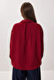 Oversized Pocketed Woven Shirt Ldz0063 Bordo - 5