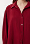 Oversized Pocketed Woven Shirt Ldz0063 Bordo - 4