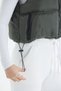 Women's Khaki Cropped Puffer Vest - 7