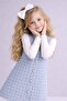 Girls' Holiday Buttoned Tweed Vest Set 2-Piece Set 12611 - 2
