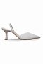 Agnes Women's Glittery Pointed Toe with Elastic Back Heeled Shoes B4019