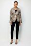 Single Button Jacket with Leopard Printed Buttons - 3