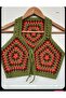 Megahan Boutique Handmade Granny Square Cropped Vest ,Bohemian Vintage Style
