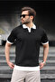 Black Polo Collar Knitwear Men's T-Shirt E7471 - 3