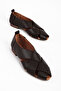 Hannah Women's Genuine Leather Cross Interlocking Strap Ba Ballet Flats B4283 - 2