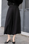Women's High Waist Belt Ruched Side Pocketed Wide-Leg Palazzo Pants -Black - 5