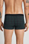 Navy Blue/Green Plaid Patterned Superior Cotton Pack Boxer - 3