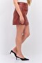 Women Plain Mini Skirt, Dark Brown - 4