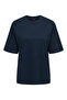 Jdy Women's Round Neck Navy Blue T-Shirt - 15366305