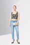 Women Square Neck Sleeveless Allover Print Crop Tank Top, Multicolor - 2
