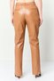 Women Skinny Fit Plain Split Hem Straight Leg Pants, Brown - 4