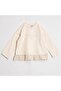 Girl's Bodysuit with Writing on the Front, Eyelet Embroidery Piece Body Suit