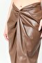 Women Solid Midi Skirt, Coffee Brown - 3