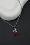 Cherry Model Stone Detailed Silver Steel Necklace – Elegant Women's Necklace - 4