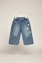 Heart and flower embellished Wide-Leg Denim trousers - 2