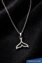 Zircon Stone Whale Tail Women's Steel Necklace – Silver Color