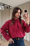 Red and White Striped Shirt with Scarf Detail - 3