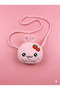 Pink Plush Cute Figures with Shoulder Bag Small Strawberries Detail Crisscross Straps Bag
