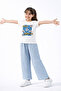 Girl's Set Summer Printed Short Sleeve Top and Bottom - 2
