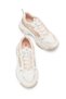 Flarette White Beige Women's Lace-Up High Sole Sneaker Sports Shoes - 3