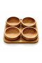 Bamboo 4-Piece Breakfast Snack Bowl and Sauce Bowl Set with Tray and Wooden Presentation Bowl - 2