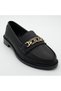 Women's Black Chain Buckled Loafers Shoes Classic Stylish Daily Comfortable Loafers - 4