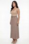 Women's Mink Summer Waist Length Long Skirt with Special Accessories Ribbed Stretchy - 3